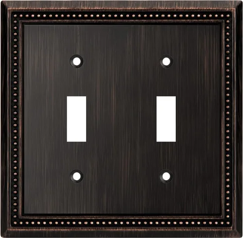 Miniatura 37 de Henne Bery Sunken Pearls - Placa de pared decorativa resistente para interruptor, cubierta para tomacorrientes (doble dúplex, níquel satinado)