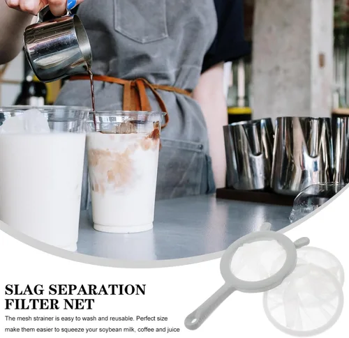 Miniatura 6 de Colador de malla ultra fina de cocina, 3 piezas, colador de malla fina con asa, herramienta de cocina para leche de soja, café, yogur, jugo, hoja
