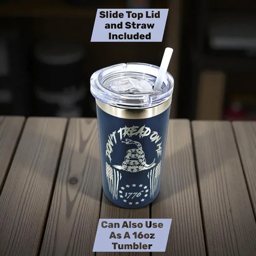 Miniatura 5 de Gadsden Flag - Enfriador de latas aislado 4 en 1 – Vaso de acero inoxidable para latas estándar y delgadas de 12 onzas, botellas o uso como taza