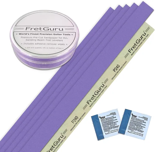 Miniatura 9 de FretGuru Haz de Lijado Nivelador de Trastes – (10" ~ 250mm) Archivo nivelador profesional para luthier de guitarra incluye papel de lija de 100
