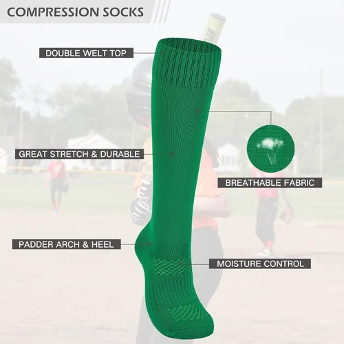 Miniatura 2 de American Trends Calcetines de sóftbol para niñas y adultos, calcetines de béisbol y sóftbol, calcetines deportivos con puntadas, para niñas jóvenes