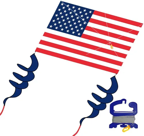 Miniatura 2 de WindNSun Cometa de nailon 2D de gran tamaño, bandera de EE. UU., 70 pulgadas de ancho