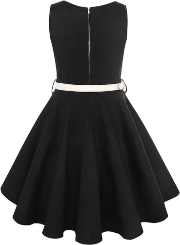 Miniatura 3 de gogoparti Vestido vintage para niñas, vestidos para ocasiones especiales con collar, vestido de lunares para niños, vestido de fiesta retro