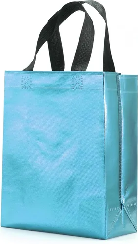 Miniatura 7 de 12 unidades de bolsas de regalo reutilizables no tejidas con asas para recuerdos de fiesta de 8 pulgadas de ancho x 4 pulgadas de largo x 10 Mix