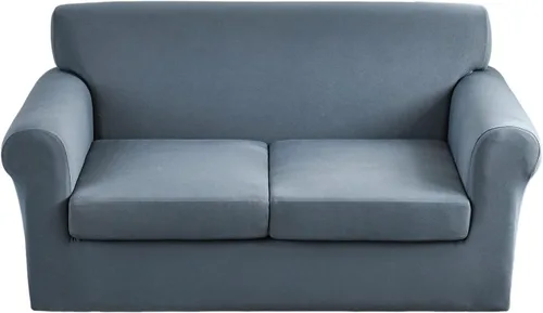 Miniatura 32 de Fundas elásticas para sofá de 1/2/3 cojines, funda estampada con fundas de cojín de asiento separadas, fundas de sofá lavables, protector de muebles