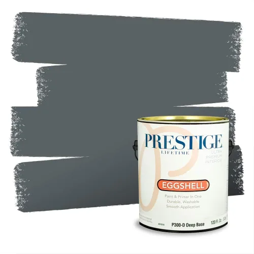 Miniatura 1450 de Pintura Exterior + imprimación PRESTIGE, todo-en-uno, 1 galón, acabado mate, color comparable al Valspar* Royal Gray* VS151-Gris real