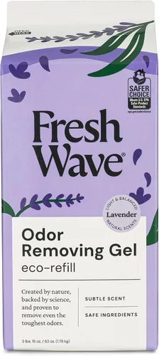Fresh Wave Recambio de gel eliminador de olores de lavanda, 63 onzas. Absorbedores de olores más seguros para el hogar, eliminador de olores natural