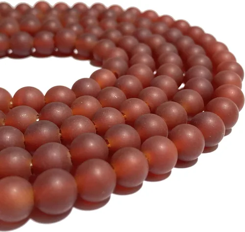 Miniatura 6 de ABCGEMS (agujero grande de 0.079 pulgadas, mate, no encerado) cuentas de cornalina de arándano madagasquino