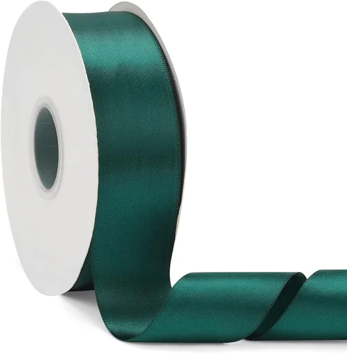 Miniatura 65 de Cinta de satén de doble cara verde manzana de 1-1/2 pulgadas x 50 yardas, cinta de color sólido de alta densidad, ideal para manualidades, envoltura