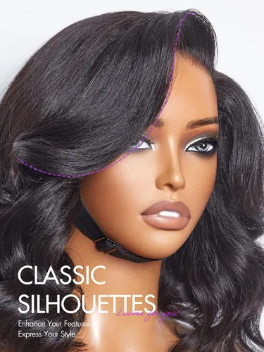 Miniatura 5 de LUVME HAIR Peluca de Ondas Sueltas Yaki Ligero de 12 Pulgadas Cabello Humano Hermoso, Pelucas Bob de Cabello Humano con Encaje HD Indetectable Sin