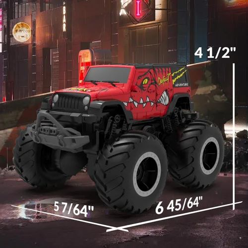 Miniatura 7 de STEMTRON Coche de control remoto anfibio 2.4GHz 1:20 todo terreno todoterreno RC coche control remoto barco regalos para niños niños rojo Rojo Suv