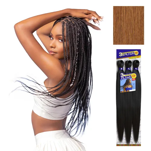 Miniatura 23 de Sensationnel Ruwa - Cabello trenzado preestirado, 3 x 48 pulgadas, repelente al agua, kanekalon, de secado rápido, sintético, sin picazón