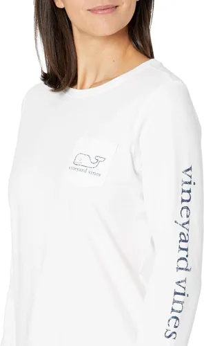 Miniatura 4 de vineyard vines Women's Long Sleeve Vintage Whale Pocket T-Shirt