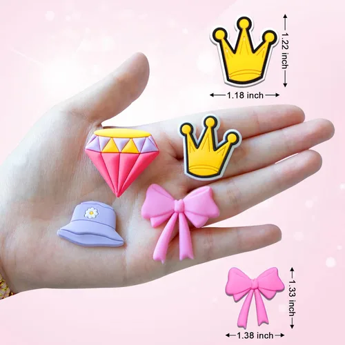 Miniatura 3 de 30, 50, 100 piezas de dijes para zapatos para niñas, lindos dijes de decoración de zapatos para niños, Kawaii no aleatorios, diferentes zapatos