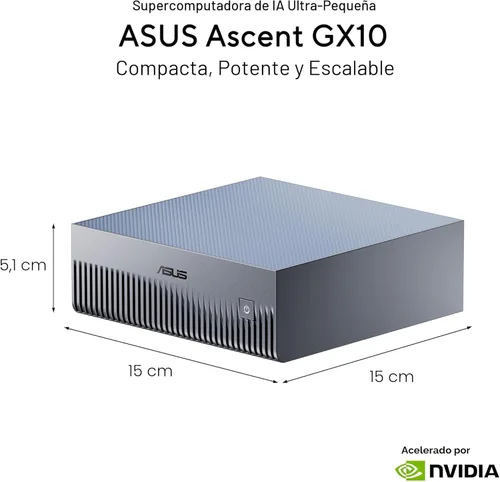 Miniatura 2 de Asus Ascent GX10-GG0010BN Computadora de escritorio con IA - ARM Cortex X925-128 GB - 1 TB PCI Express NVMe 4.0 x4 SSD - Gris estelar - NVIDIA GB10