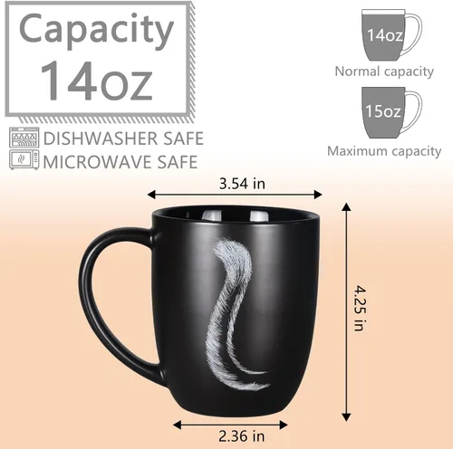 Miniatura 2 de Taza de café de cerámica con diseño de gato de 14 onzas, regalo para amantes de los gatos, regalos personalizados para inauguración de la casa