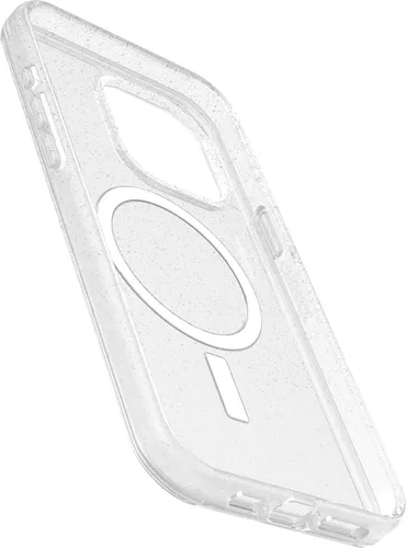 Miniatura 3 de OtterBox Funda transparente para iPhone 15 Pro MAX (solamente) Symmetry Series - Stardust (transparente/plateado), se ajusta a MagSafe, ultra suave