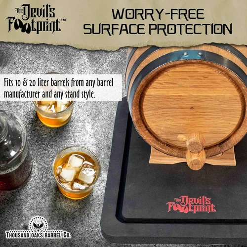 Miniatura 8 de Devil's Footprint Barrel Mat (para barriles de 10 a 20 litros) – Para barriles de whisky mini, barriles de vino envejecidos de roble – Evita manchas