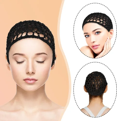 Miniatura 2 de Mozeat Lens Paquete de 3 redes para el cabello para dormir, malla de ganchillo, red de pelo de rayón
