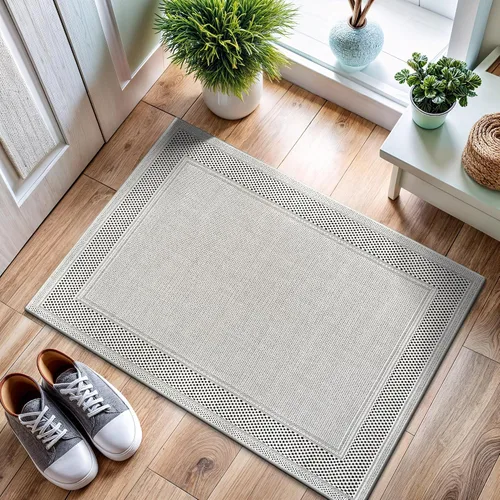 Miniatura 49 de CAMILSON Easy Alfombra de yute, 2 x 3 pulgadas, interiores y exteriores, fibra gris oscuro, para sala de estar, patio y cocina, diseño tejido