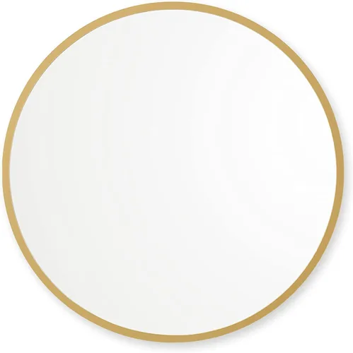 Better Bevel 24" x 24" Espejo con Marco de Goma Dorada Mate | Espejo Redondo para Pared de Baño Dorado