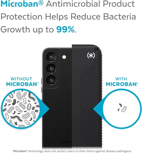 Miniatura 6 de Speck Productos Funda Presidio2 Grip Samsung Galaxy S22, bisel elevado, Negro/Negro/Blanco