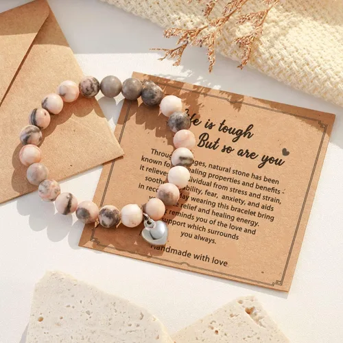 Miniatura 36 de HGDEER Regalos Get Well Soon, pulsera de amatista de piedra natural para mujeres y hombres