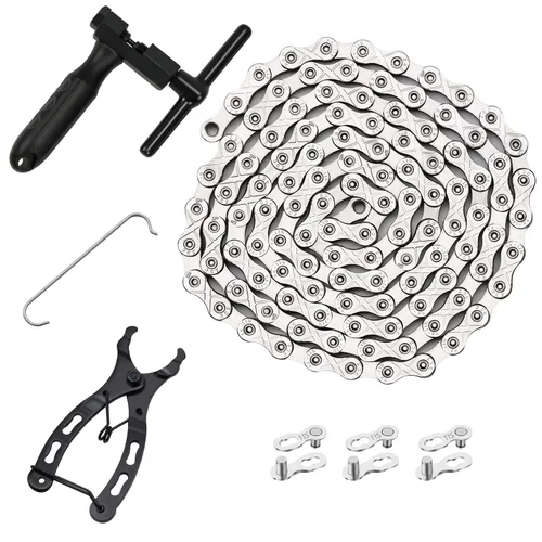 Miniatura 9 de Kit de Cadena de Bicicleta, Kit de Reparación Multifuncional para Mecánico de Bicicleta de Velocidad Única, Rompecadenas y Alicates de Eslabón