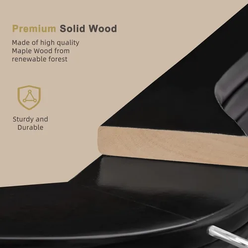 Miniatura 5 de TOPIA HANGER Perchas de madera para abrigos, paquete de 30 perchas de madera negra, gancho giratorio de 360° y muescas antideslizantes