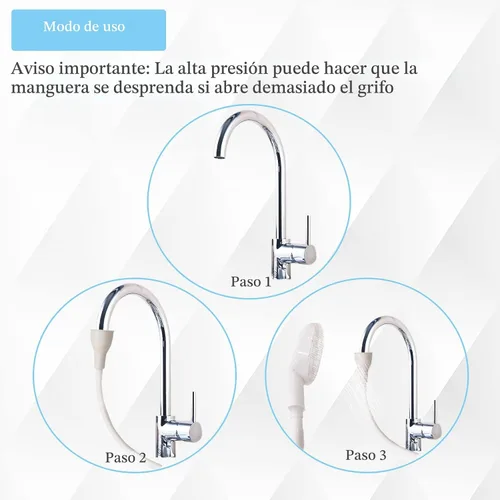 Miniatura 4 de Manguera de rociado de goma para fregadero, accesorio de manguera de fregadero para llave portátil de fregadero, rociador de champú para perros