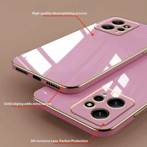 Miniatura 4 de Compatible con Redmi Note 12 4G Funda de silicona rosa, chapado para Xiaomi Redmi Note 12 4G Funda de teléfono a prueba de golpes delgada y suave