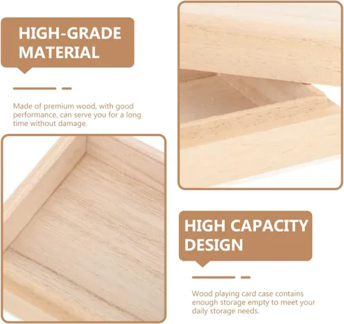 Miniatura 5 de Totority Naipes Caja de madera Organizador de almacenamiento de tarjetas Estuches de póquer Soporte vacío Contenedor de caramelo Vacío Lake District