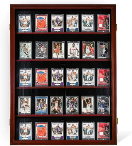 DECOMIL Estuche de exhibición de tarjetas deportivas graduadas, pantalla de tarjetas de béisbol comerciales, exhibición de tarjetas de fútbol,