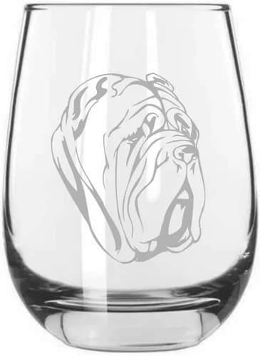 Miniatura 104 de Sakhalin Husky Dog - Copa de vino grabada personalizada de 15.25 onzas sin tallo