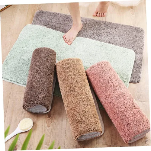 Miniatura 7 de Luxshiny Alfombra de baño, antideslizante, resistente al deslizamiento, alfombra de felpa para baño, alfombra de pasillo de baño, alfombra de Verde