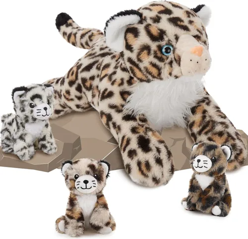 Miniatura 13 de MaoGoLan Mono gigante de peluche con bebés, juguete de peluche suave con plátano regalo para niños, niñas, niños, mamá y 3 bebés pequeños colgantes