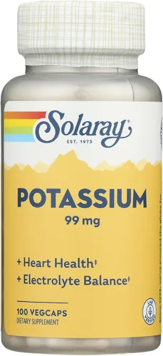 Miniatura 4 de Solaray Potasio 99 mg - Fórmula de equilibrio de electrolitos - Suplemento de potasio para electrolitos, apoyo vascular y de salud cardíaca