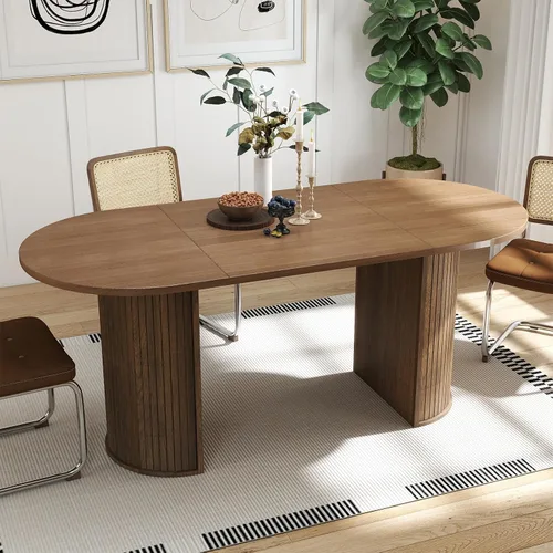 Miniatura 12 de SoarFlash Mesa de comedor redonda de 31.5 pulgadas para 2-3, mesa de cocina circular de granja con espacio de almacenamiento, base de tira de madera