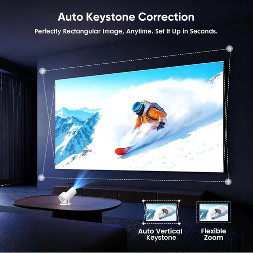 Miniatura 11 de [Aplicaciones integradas y Keystone automático] Mini proyector, proyector portátil con WiFi 6 y Bluetooth 5.2, proyector inteligente nativo 1080P
