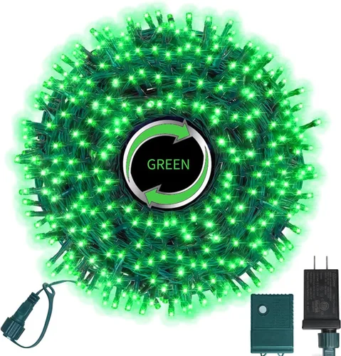 Miniatura 21 de LAMPHOME - Cadena de luces LED de 500 luces para exteriores, 46 pies, con 16 modos, luces impermeables verdes, rojas y rojas-verdes agrupadas