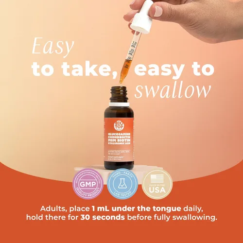 Miniatura 5 de Glucosamina líquida, condroitina, MSM, biotina, ácido hialurónico, fórmula todo en uno para una buena salud de articulaciones, huesos, cabello, piel