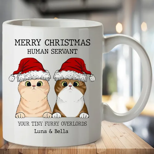 Miniatura 2 de Regalos de gatos para los amantes de los gatos, taza de gato personalizada, taza de gato de Feliz Navidad, ideas de regalos para dueños de gatos