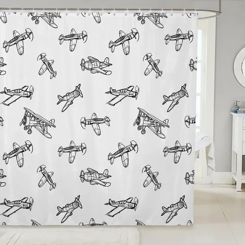 Miniatura 26 de Manfei Cortinas de ducha para niños con diseño de perros de dibujos animados, bonitas cortinas de baño para niñas y niños pequeños, cortinas