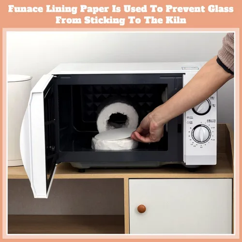 Miniatura 5 de Jutom 50 hojas de papel redondo para horno, papel para horno de microondas, 4.7 pulgadas, fibra de cerámica, aislamiento de papel, manta de fibra