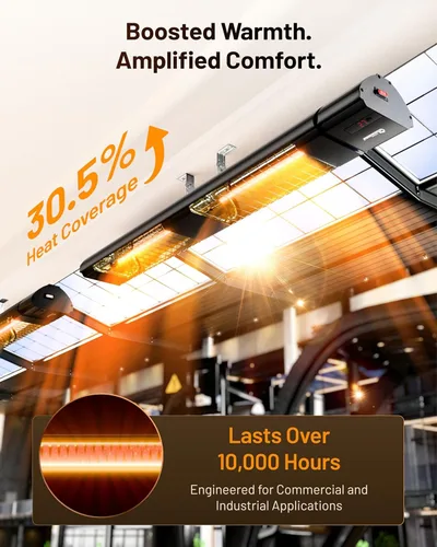Miniatura 2 de DR. INFRARED HEATER DR-239 3000W Calentador infrarrojo para patio interior y exterior, montaje en pared o techo, IP55 resistente a la intemperie