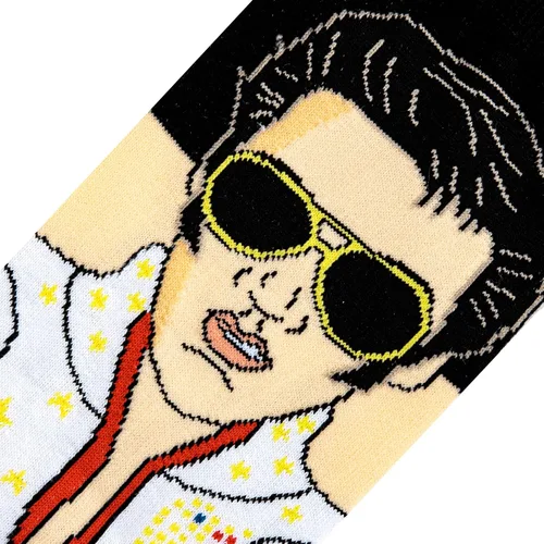 Miniatura 4 de Odd Sox, Elvis Presley, The King of Rock N Roll - Calcetines para hombre, divertidos regalos de coleccionista, Negro