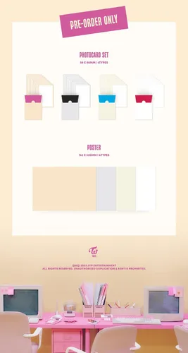 Miniatura 7 de Dreamus TWICE - BETWEEN 1 & 2 11th Mini álbum+Beneficio de preventa+Cartel plegado (criptografía ver.), JYPK1452