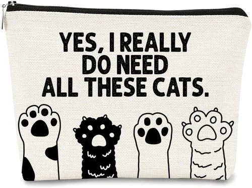 Miniatura 10 de Regalos de Gatos - Pequeña bolsa de maquillaje, bolsa de cosméticos para amantes de los gatos, bolsa de maquillaje para adolescentes y mujeres, cat 1
