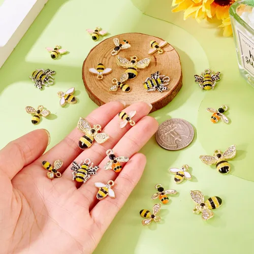 Miniatura 4 de Craftdady Encantos colgantes esmaltados con dijes de alimentos, animales, flores, encantos bonitos, dijes de frutas de metal colorido, ornamento