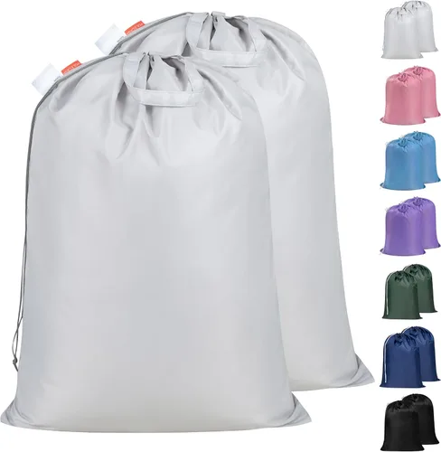 Miniatura 14 de Polecasa Bolsa de lavandería extra grande y resistente con asas duraderas y cierre de cordón, 28 x 36 pulgadas, bolsas de almacenamiento duraderas